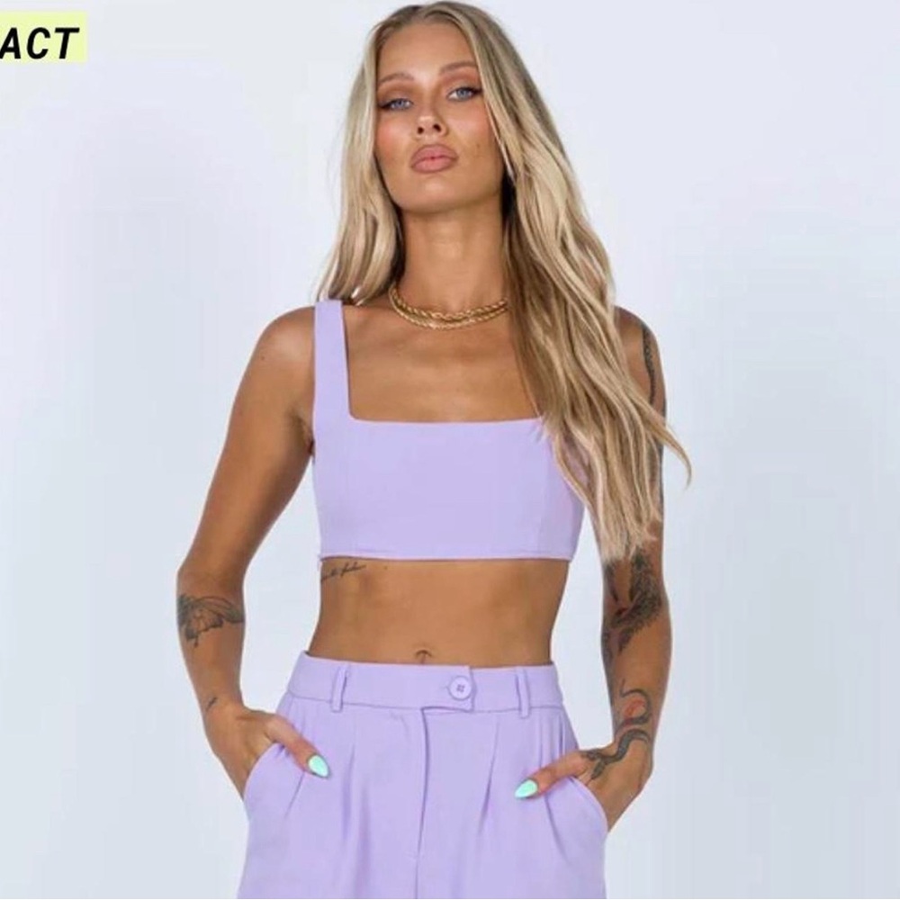 Princess Polly Huxley Crop Top Lavender/purple